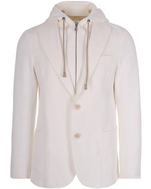 Eleventy Hooded Jacket - White