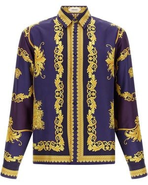 Versace 'New Barocco' Twill Shirt - Blue