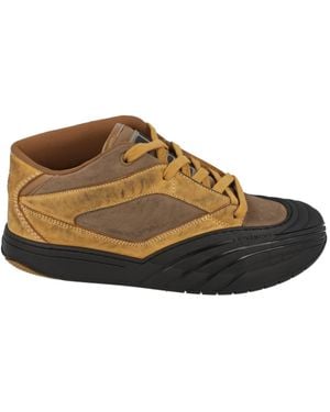 Givenchy Suede Trimmed Mid-Top Sneakers - Brown