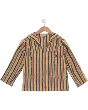 Gucci Striped Linen Long Sleeve Shirt - Metallic