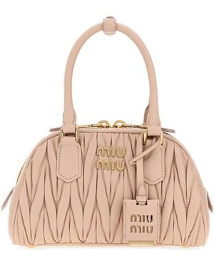 Miu Miu Arcadie Nappa Leather Handbag, 23 Cm - Pink