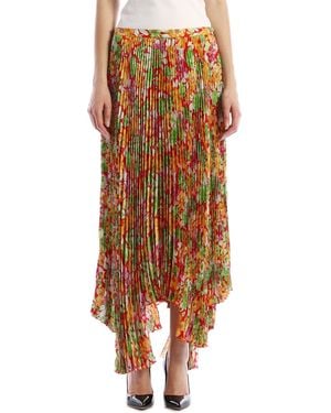 Plan C Floral Plissè Skirt - Multicolor