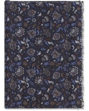 Kiton Scarf Paisley Silk - Blue