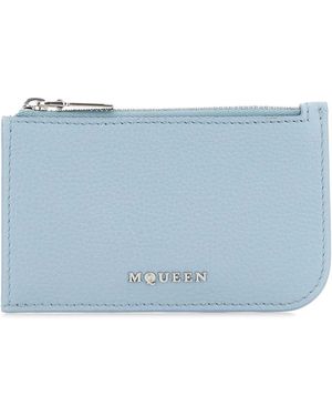 McQueen Light Leather Card Holder - Blue