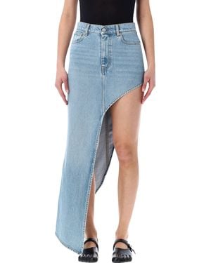 Coperni Asymmetric Denim Skirt - Blue