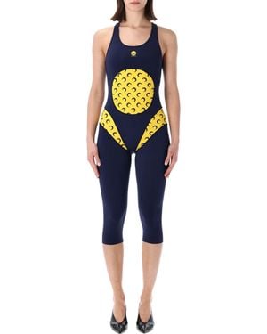Marine Serre Moon Print Athleisure Catsuit - Blue
