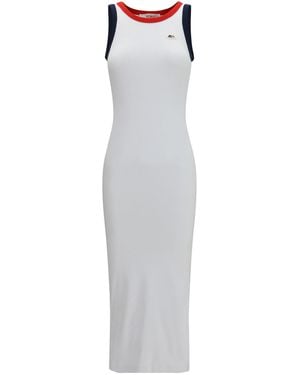Fiorucci Midi Dress Ribbed Cotton - White