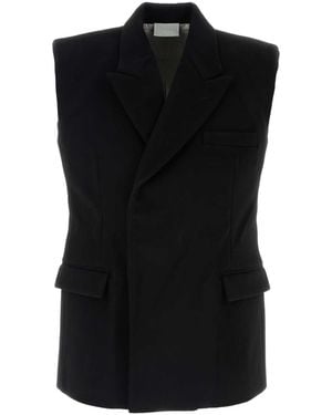 VTMNTS Wool Sleeveless Blazer - Black
