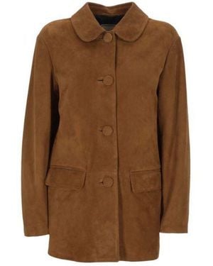 Tagliatore Clea Buckle-Belt Leather Jacket - Brown