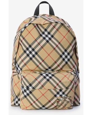Burberry Check Backpack - Gray