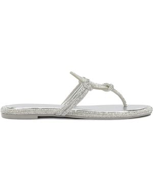 Tory Burch "Miller" Flat Sandals - White