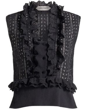 Alberta Ferretti Polyester Cotton Top - Black