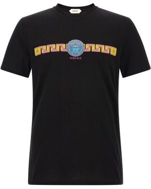 Versace 'Medusa' Print Cotton T-Shirt - Black