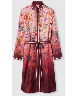 Gucci Silk Twill Shirt Dress - Red