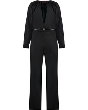 Gucci Elegant Long Wool Jumpsuit For - Black