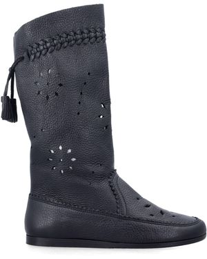 Isabel Marant Welky Leather Boots - Blue