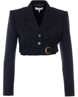Chloé Cropped Jacket - Blue