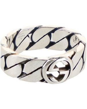 Gucci Interlocking G Chain-Link Ring - Metallic