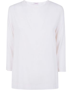 Rossopuro 3/4 Sleeve Silk Blouse - White