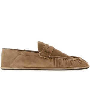 Saint Laurent Cappuccino Suede Le Loafer Loafers - Brown