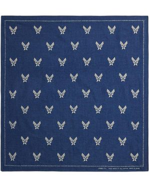 RRL Lightweight Cotton Bandana With Contrasting Prints - Blue