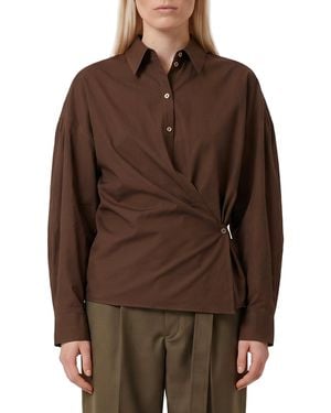Lemaire Straight Collar Twisted Shirt - Brown