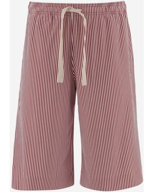 Jacquemus Striped Cotton Shorts - Pink