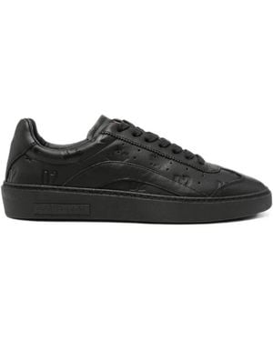 DSquared² Rider Leather Sneakers With Embossed Logo - Black