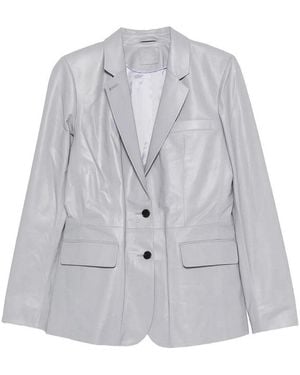 Desa Leather Classic Blazer - Gray