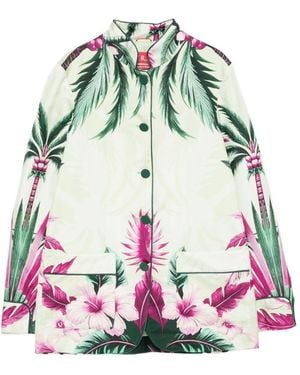 F.R.S For Restless Sleepers Printed Silk Jacket - Green