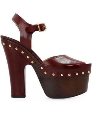 Chloé "Meret" High Pump Sandals - Brown