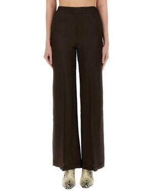 Aspesi Wide-Leg Viscose Pants - Black