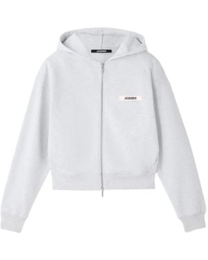Jacquemus "Le Hoodie Gros Grain" Hoodie Sweatshirt - White