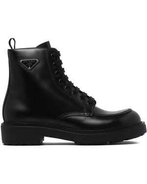 Prada Lace-Up Boots - Black