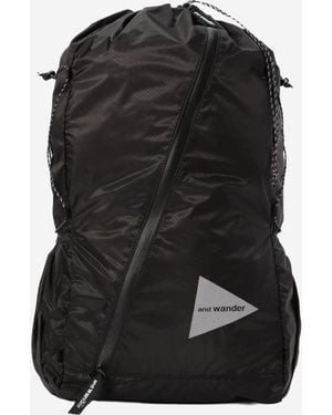 and wander Nylon Backpack With Logo - Black