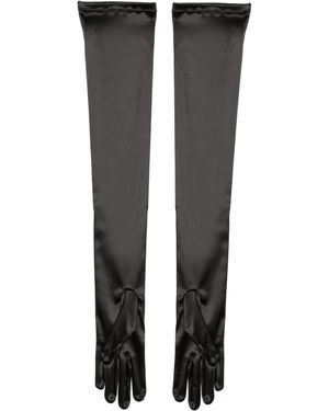 ROOM76 Icon Silk Satin Opera Long Gloves - Black