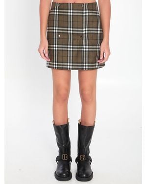 Burberry Check-Pattern Mini Skirt - Black