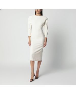 ANDAMANE Milk Midi Dress With Rounded Shoulders - White