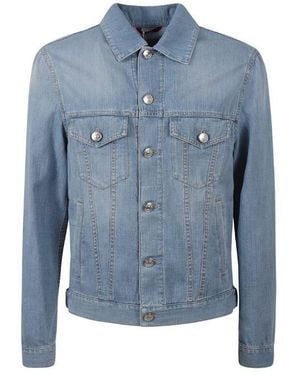 Brunello Cucinelli Medium Denim Button Up Coat - Blue