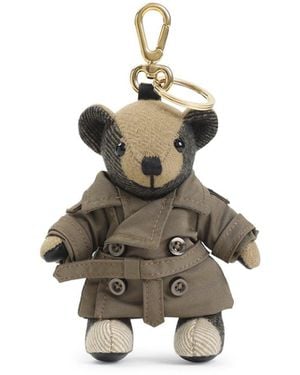 Burberry Thomas Bear Keychain Trench Coat - Metallic