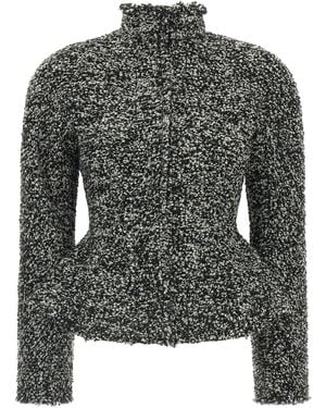 Alberta Ferretti Bouclé Blazer - Black