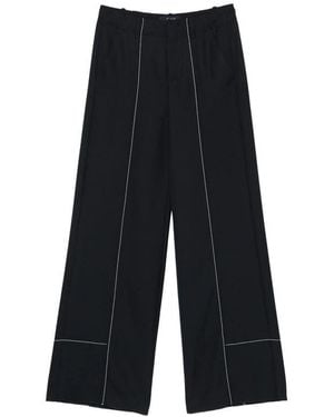 The Seafarer Wide Leg Pants With Patch Pockets - Black