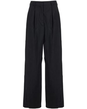 Plain Pants, Stretch Cotton Blend - Blue