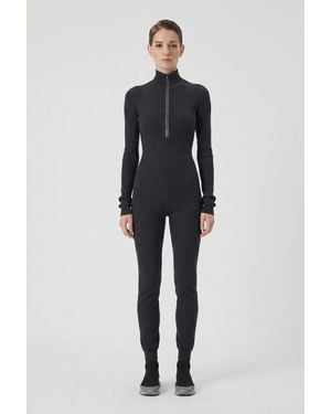 Brunello Cucinelli Dark Wool Knit Jumpsuit - Blue