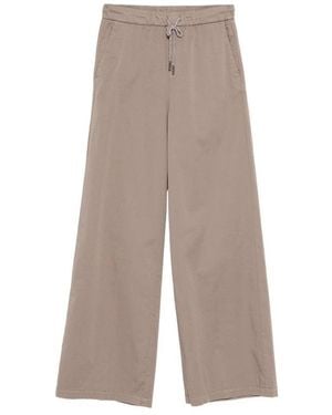 Panicale Wide Leg Pants With Drawstring - Brown