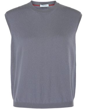 Ferragamo Ribbed Cashmere Knit Vest - Gray