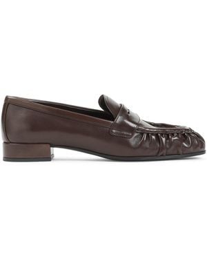 Prada Leather Loafers - Brown