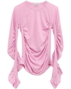 JW Anderson Ruched Long-Sleeve Top - Pink
