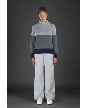 Moorer Light Colorblock Sweater - Black