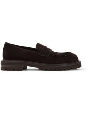 Giorgio Armani Moro Suede Loafer - Black